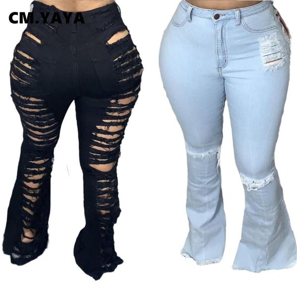 cm.yaya women ripped flare denim pants elegant bellbottom jeans trousers street hollow out lady jean plus size xl-5xl women's, Blue
cm.yaya women ripped flare denim pants elegant bellbottom jeans trousers street hollow out lady jean plus size xl-5xl women's, Blue