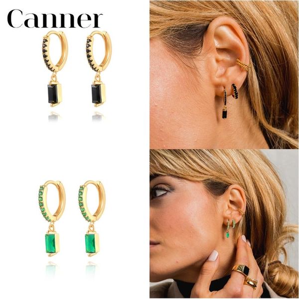hoop & huggie canner pendiente plata 925 silver earrings for women white/black/green/purple cz crystal earing fine jewelry joyero gift w5, Golden;silver
hoop & huggie canner pendiente plata 925 silver earrings for women white/black/green/purple cz crystal earing fine jewelry joyero gift w5, Golden;silver