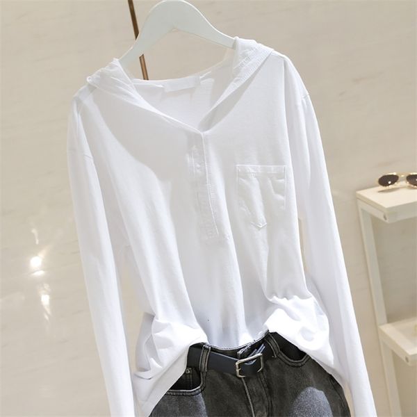 women's t-shirt fashion long sleeve with hood cotton t shirt woman loose baggy white pocket s-xl summer clothes for women xxi
women's t-shirt fashion long sleeve with hood cotton t shirt woman loose baggy white pocket s-xl summer clothes for women xxi