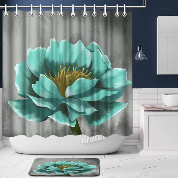 teal gray flower shower curtain set vintage floral lotus flowers polyester fabric waterproof shower curtain 72x72inch and
teal gray flower shower curtain set vintage floral lotus flowers polyester fabric waterproof shower curtain 72x72inch and