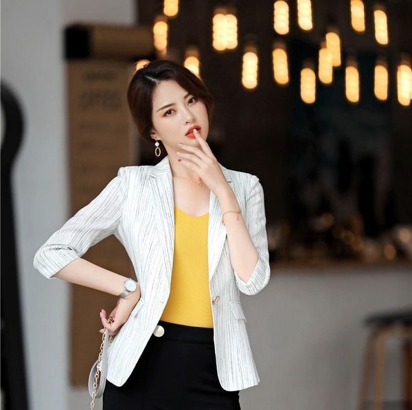 women's suits & blazers novelty striped half sleeve formal styles women business and jackets coat blazer outwear clothes, White;black
women's suits & blazers novelty striped half sleeve formal styles women business and jackets coat blazer outwear clothes, White;black
