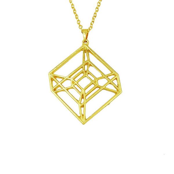 pendant necklaces drop fashion hypercube sacred geometric necklace for women tesseract gold jewelery 4d cube, Silver
pendant necklaces drop fashion hypercube sacred geometric necklace for women tesseract gold jewelery 4d cube, Silver