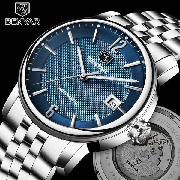 benyar new business people mechanical watches waterproof leather brand luxury automatic clock relogio masculino, Slivery;brown
benyar new business people mechanical watches waterproof leather brand luxury automatic clock relogio masculino, Slivery;brown