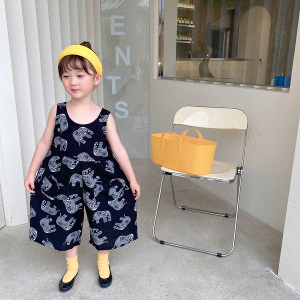 girls cartoon elephant sleeveless jumpsuits 2-7 years summer children loose thin wide leg pants 210615, Blue
girls cartoon elephant sleeveless jumpsuits 2-7 years summer children loose thin wide leg pants 210615, Blue