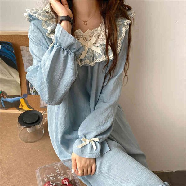 casual dresses patchwork princess women sweet fashion long sleeve sleepwear home wear 2021 chic loose cotton pajamas night lw0t, Black;gray
casual dresses patchwork princess women sweet fashion long sleeve sleepwear home wear 2021 chic loose cotton pajamas night lw0t, Black;gray