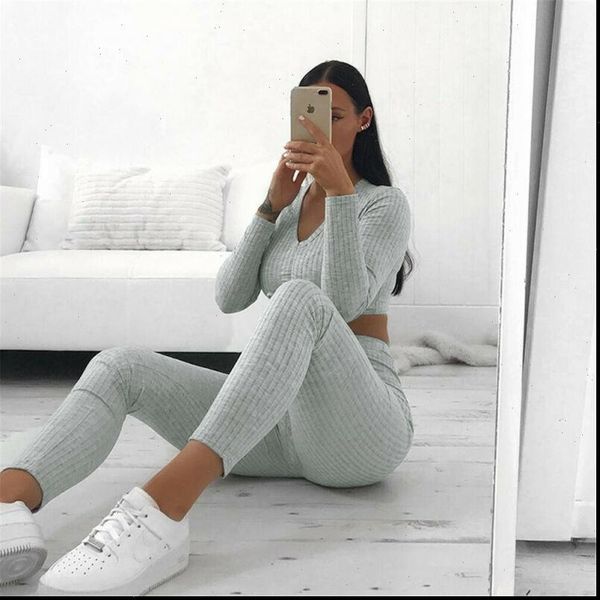knitted lounge wear sets 2pcs womens tracksuits crop suit tracksuit set autumn casual streetwear clubwear, Gray
knitted lounge wear sets 2pcs womens tracksuits crop suit tracksuit set autumn casual streetwear clubwear, Gray