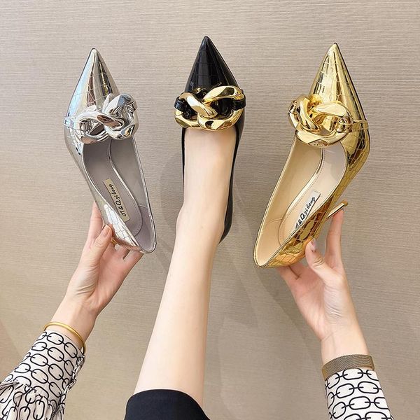 dress shoes metal decoration ladies fashion pointed wedding high heels casual women's 2021, Black
dress shoes metal decoration ladies fashion pointed wedding high heels casual women's 2021, Black