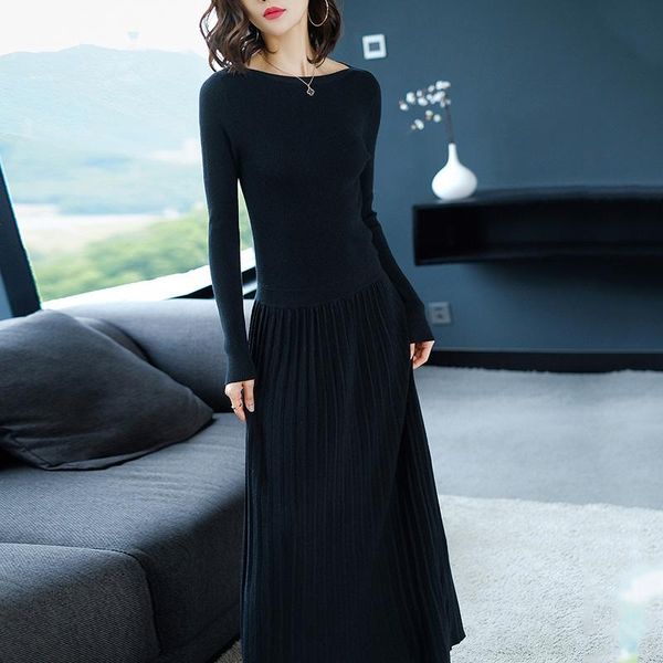 casual dresses janeluxury brand women's long knitted dress 2021 autumn solid color slim pleated one line collar, Black;gray
casual dresses janeluxury brand women's long knitted dress 2021 autumn solid color slim pleated one line collar, Black;gray