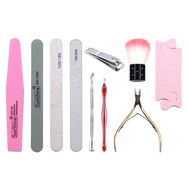 10pcs/set nails accesorios tools kit everything for manicure scissors gel polish clipper nail file buffer cuticle pusher remover art kits
10pcs/set nails accesorios tools kit everything for manicure scissors gel polish clipper nail file buffer cuticle pusher remover art kits