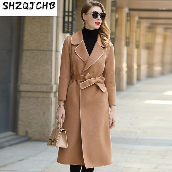 autumn winter fashion european style double-sided woolen coat lace-up personalized women's wool & blends, Black
autumn winter fashion european style double-sided woolen coat lace-up personalized women's wool & blends, Black