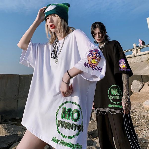 women's t-shirt 2021 summer street fashion brand female letters hip-hop short-sleeved couples loose large size top, White
women's t-shirt 2021 summer street fashion brand female letters hip-hop short-sleeved couples loose large size top, White