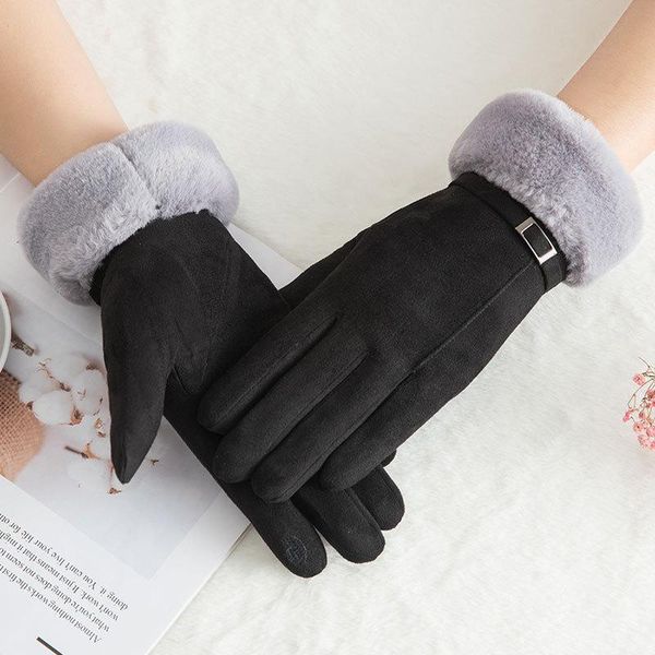 five fingers gloves winter female warm cute mittens double thick plush wrist women touch screen driving black, Blue;gray
five fingers gloves winter female warm cute mittens double thick plush wrist women touch screen driving black, Blue;gray