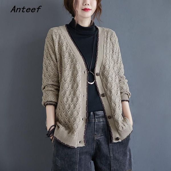 women's knits & tees anteef korean fashion vintage knitted long sleeve causal loose oversized autumn cardigan sweater women sweaters co, White
women's knits & tees anteef korean fashion vintage knitted long sleeve causal loose oversized autumn cardigan sweater women sweaters co, White