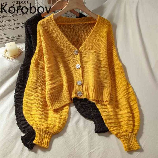 korobov korean vintage puff long sleeve women sweaters preppy style v neck single breasted cardigans autumn winter outwear 210430, White
korobov korean vintage puff long sleeve women sweaters preppy style v neck single breasted cardigans autumn winter outwear 210430, White