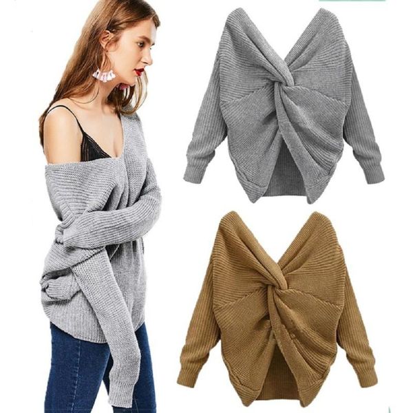 women's sweaters two wear v-neck knotted halter sweater long sleeve 8 color, White;black
women's sweaters two wear v-neck knotted halter sweater long sleeve 8 color, White;black