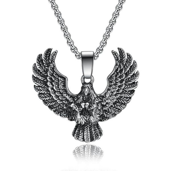 pendant necklaces vintage men's eagle flying hawk necklace stainless steel chain for men male retro jewelry, Silver
pendant necklaces vintage men's eagle flying hawk necklace stainless steel chain for men male retro jewelry, Silver