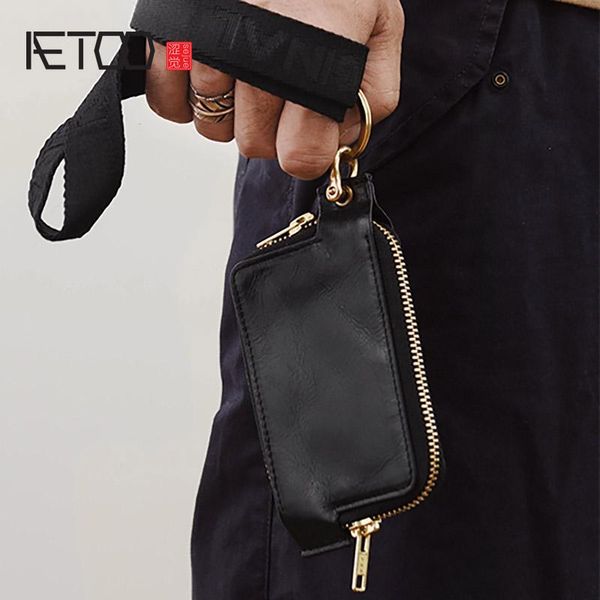 card holders aetoo double zipper design hanging neck document bag, vegetable tanned cowhide case, key wallet, Brown;gray
card holders aetoo double zipper design hanging neck document bag, vegetable tanned cowhide case, key wallet, Brown;gray