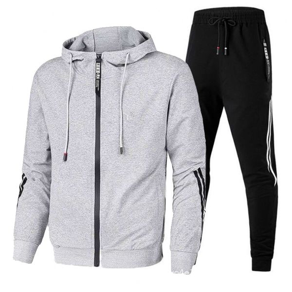men casual sets jogger tracksuit zipper hoodies+pants 2pc sets mens sportswear sport suit oversized men clothing, Gray
men casual sets jogger tracksuit zipper hoodies+pants 2pc sets mens sportswear sport suit oversized men clothing, Gray