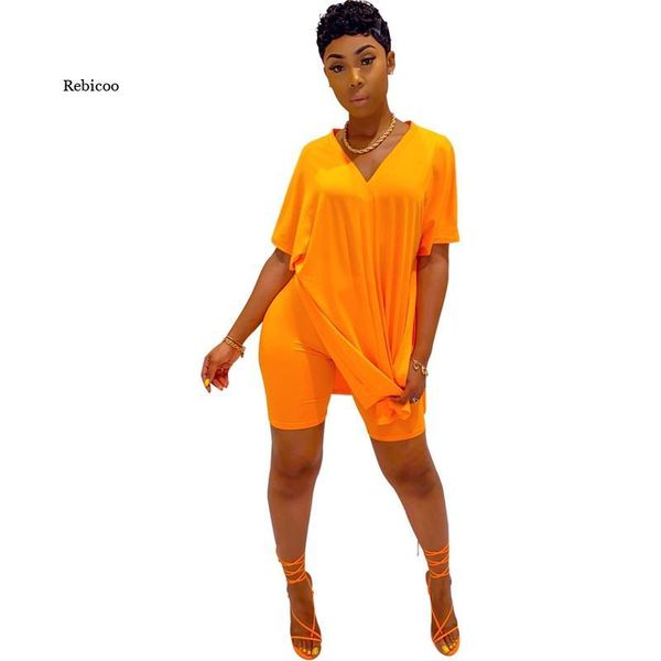 women's shorts summer womens outfit set casual tracksuit sport oversize t shirt and two piece short for women, White;black
women's shorts summer womens outfit set casual tracksuit sport oversize t shirt and two piece short for women, White;black