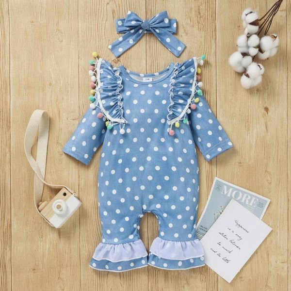 jumpsuits baywell born baby girl jumpsuit pompom ruffled long-sleeved polka dot print flared trousers romper + headband infant outfit, Blue
jumpsuits baywell born baby girl jumpsuit pompom ruffled long-sleeved polka dot print flared trousers romper + headband infant outfit, Blue