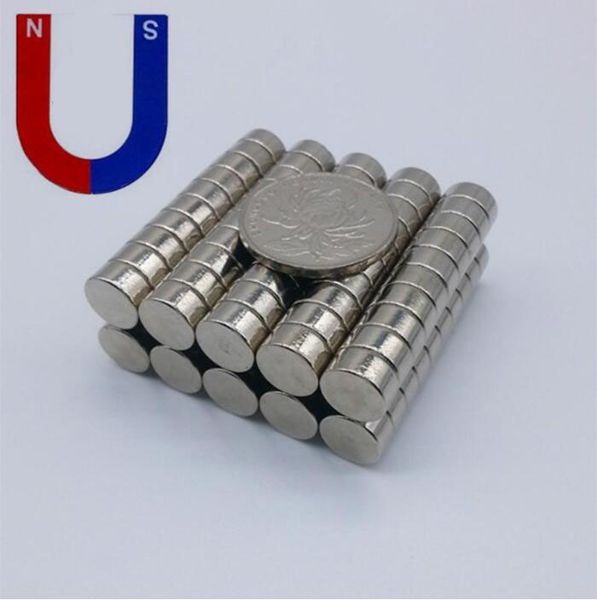 Image of 100pcs D10x4mm Super strong neo neodymium D10x4 magnet 10*4mm N35 magnet, D10*4 permanent magnet 10x4mm rare earth magnet dia 10mmx4mm, 10x4