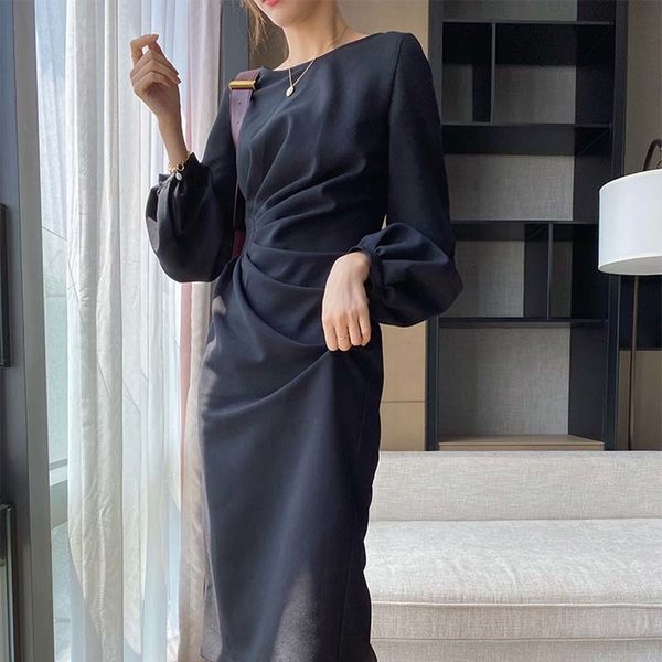 dress Elegant the-neck solid office color lady vintage waist high the line dressed as spring, Black;gray
dress Elegant the-neck solid office color lady vintage waist high the line dressed as spring, Black;gray