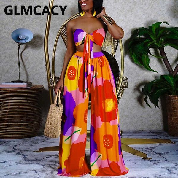 women two piece abstract suits sets halter & wide leg printed bodycon jumpsuits 210702, White
women two piece abstract suits sets halter & wide leg printed bodycon jumpsuits 210702, White