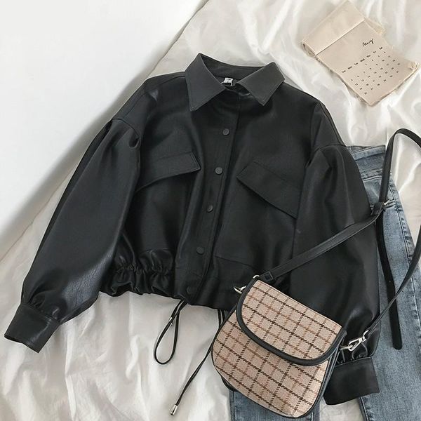 women's leather & faux jacket women oversize loose vintage black short pu overcoat mujer streetwear solid single breasted coat female
women's leather & faux jacket women oversize loose vintage black short pu overcoat mujer streetwear solid single breasted coat female