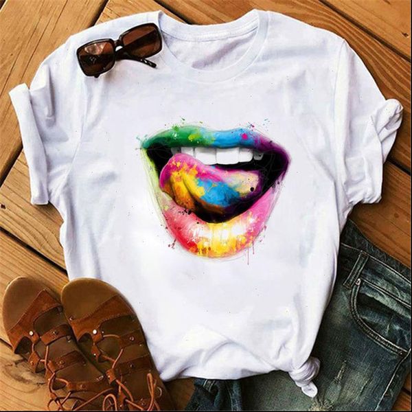 rainbow lip print women t shirts short sleeve o neck loose tee female clothes camisetas mujer, White
rainbow lip print women t shirts short sleeve o neck loose tee female clothes camisetas mujer, White