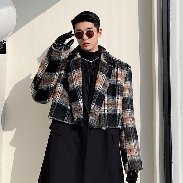 men's suits & blazers men autumn winter plaid long hair wool vintage thick short blazer suit coat man korean streetwear chic fashion ja, White;black
men's suits & blazers men autumn winter plaid long hair wool vintage thick short blazer suit coat man korean streetwear chic fashion ja, White;black