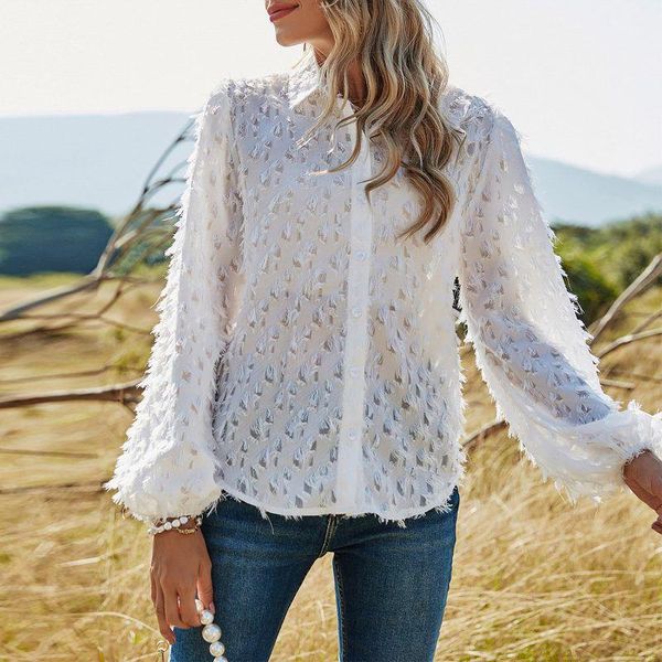 women's blouses & shirts spring summer casual women single breasted loose long sleeve lapel female cozy blusas soft femme ropa mujer, White
women's blouses & shirts spring summer casual women single breasted loose long sleeve lapel female cozy blusas soft femme ropa mujer, White