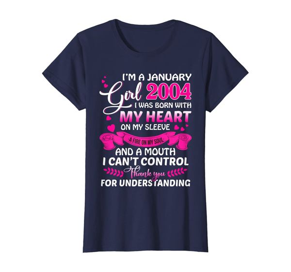 womens january girl 2004 shirt 16th birthday gift 16 years old t-shirt, White;black
womens january girl 2004 shirt 16th birthday gift 16 years old t-shirt, White;black