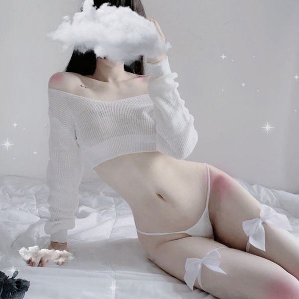 costumes kawaii sweater set womens devil angel cute anime cosplay fancy dress erotic lingerie with pantie and hairband, White;black
costumes kawaii sweater set womens devil angel cute anime cosplay fancy dress erotic lingerie with pantie and hairband, White;black
