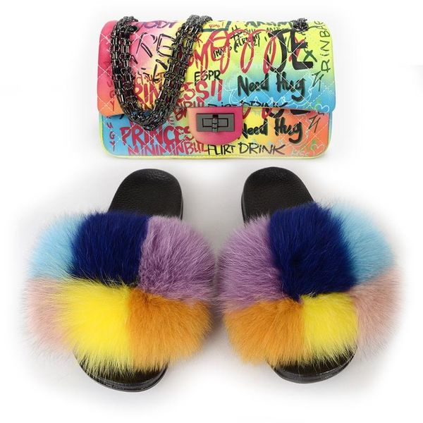 ladies quality personality graffiti handbag match multicolor fur slippers women warm home fluffy slides portable bag, Black
ladies quality personality graffiti handbag match multicolor fur slippers women warm home fluffy slides portable bag, Black