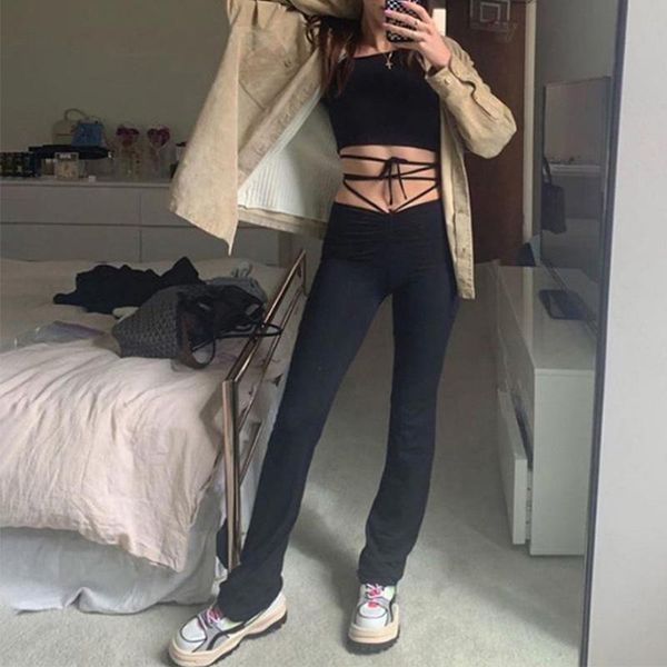 women's pants & capris knitted ribbed drawstring trousers summer high waist black slim women straight 2021 fashion casual lady trousers, Black;white
women's pants & capris knitted ribbed drawstring trousers summer high waist black slim women straight 2021 fashion casual lady trousers, Black;white
