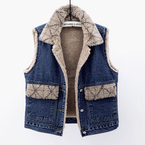 women's vests 2021 fall fashion long denim jacket with fur women sleeveless female jeans waistcoat casual outerwear plus size 2xl, Black;white
women's vests 2021 fall fashion long denim jacket with fur women sleeveless female jeans waistcoat casual outerwear plus size 2xl, Black;white