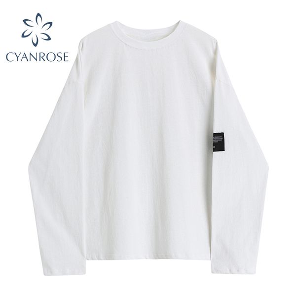 oversized t shirt women long sleeve streetwear solid basic tees female crewneck boyfriend leisure harajuku korean chic 210417, White
oversized t shirt women long sleeve streetwear solid basic tees female crewneck boyfriend leisure harajuku korean chic 210417, White