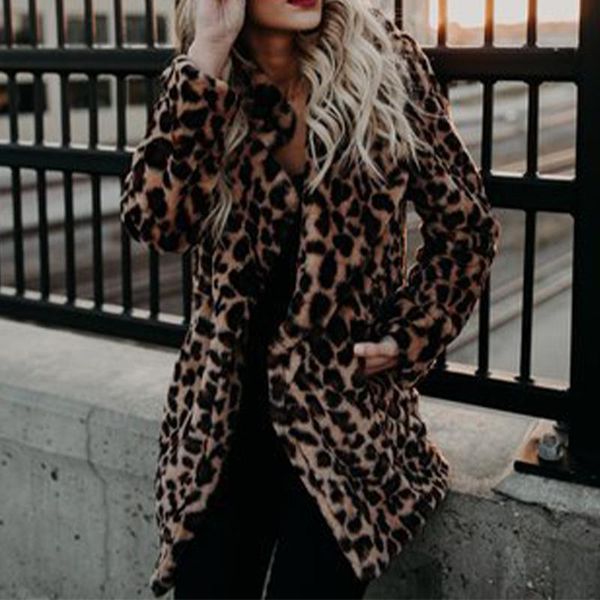 women's fur & faux leopard print women coat luxury long sleeve warm plush turn-down collar coats female 2021 winter lady causal outwear, Black
women's fur & faux leopard print women coat luxury long sleeve warm plush turn-down collar coats female 2021 winter lady causal outwear, Black