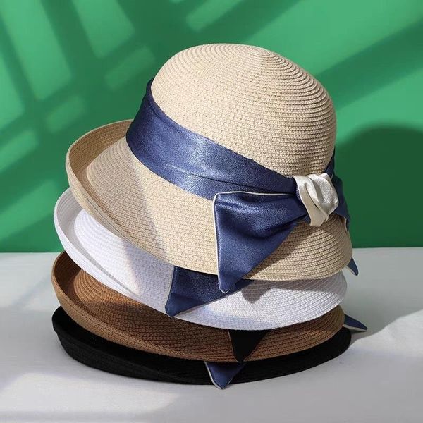 wide brim hats bow summer women's sun protection hat beach bucket for women straw visor, Blue;gray
wide brim hats bow summer women's sun protection hat beach bucket for women straw visor, Blue;gray