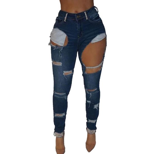 women's jeans vicabo srxy ripped pants women high waisted skinny denim hole biker quality slim causal trousers jean, Blue
women's jeans vicabo srxy ripped pants women high waisted skinny denim hole biker quality slim causal trousers jean, Blue