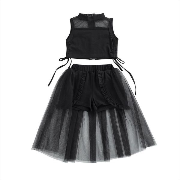 2 8y fashion toddler girl clothing mesh see through black vest crop tulle shorts tutu skirt summer outfits set, White
2 8y fashion toddler girl clothing mesh see through black vest crop tulle shorts tutu skirt summer outfits set, White
