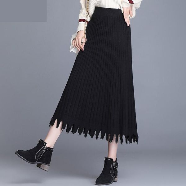 skirts knitted skirt women waist autumn winter pleated with line fringe casual a-line ankle-length plus size, Black
skirts knitted skirt women waist autumn winter pleated with line fringe casual a-line ankle-length plus size, Black