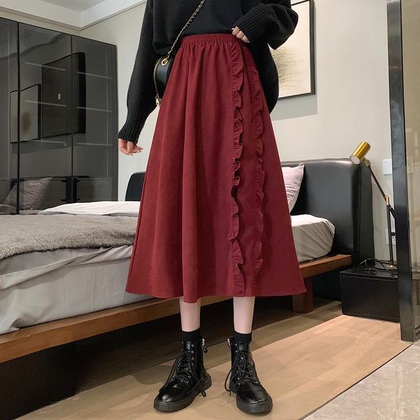 skirts fashion vintage casual loose skirt women's 2021 autumn and winter all-match red wine tutu with wood ears mid-length, Black
skirts fashion vintage casual loose skirt women's 2021 autumn and winter all-match red wine tutu with wood ears mid-length, Black
