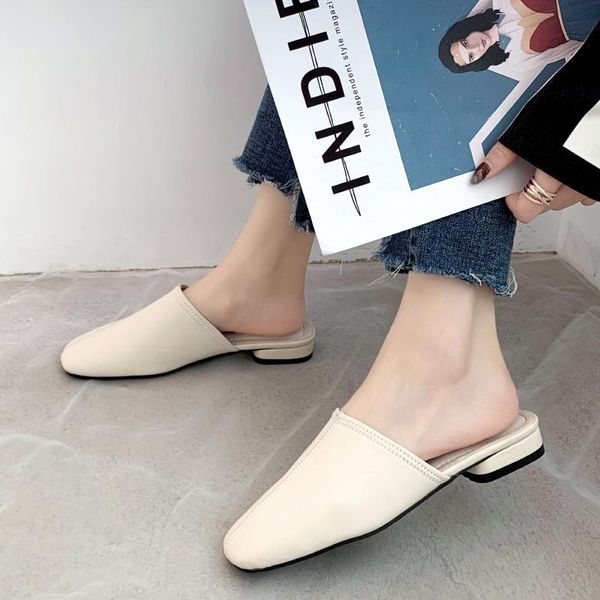 slippers 2021 spring women's outside fashion solid color pu half drag comfortable low heel elegant wild shoes u30-53, Black
slippers 2021 spring women's outside fashion solid color pu half drag comfortable low heel elegant wild shoes u30-53, Black