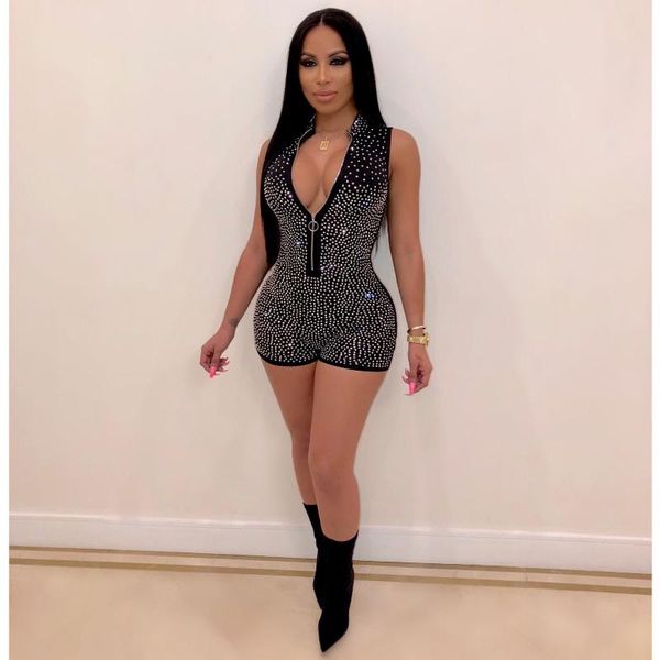 women's jumpsuits & rompers v-neck bandage jumpsuit bodycon ladies romper sleeveless slim playsuit mini short clubwear 2021, Black;white
women's jumpsuits & rompers v-neck bandage jumpsuit bodycon ladies romper sleeveless slim playsuit mini short clubwear 2021, Black;white
