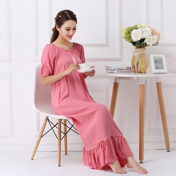short sleeved nightdress cotton elastic womens sleepwears collar off shoulder long princess nightgown summer soft stretch sleeping dress, Black;red
short sleeved nightdress cotton elastic womens sleepwears collar off shoulder long princess nightgown summer soft stretch sleeping dress, Black;red