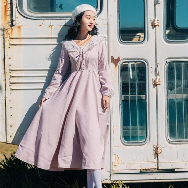 casual dresses women cute retro embroidery dress autumn 2021 arrival fairy lapel bowknot chic sweet french first love female, Black;gray
casual dresses women cute retro embroidery dress autumn 2021 arrival fairy lapel bowknot chic sweet french first love female, Black;gray
