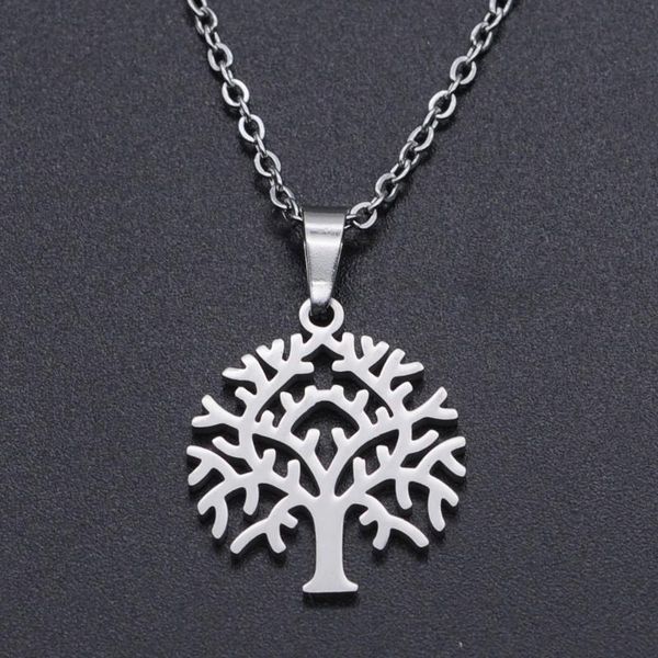 pendant necklaces tree of life stainless steel charm necklace for women wholesale dainty fashion jewelry, Silver
pendant necklaces tree of life stainless steel charm necklace for women wholesale dainty fashion jewelry, Silver