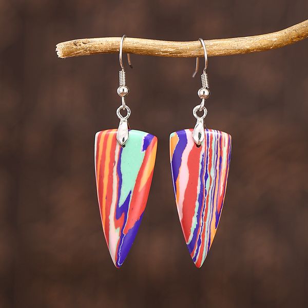 arrival rainbow color ripple triangle unique emperor stone dangle earrings creative natural stones bohemian female jewelry gifts, Silver
arrival rainbow color ripple triangle unique emperor stone dangle earrings creative natural stones bohemian female jewelry gifts, Silver