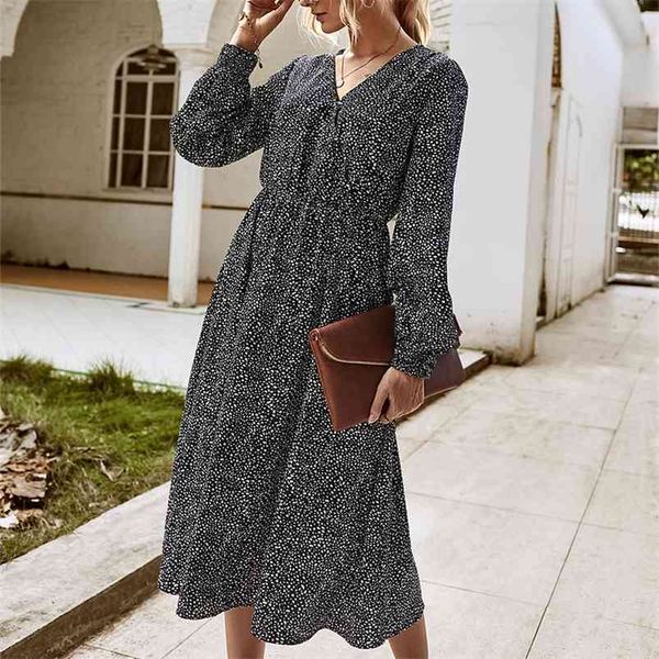 vintage leopard polka dot long dress women autumn winter sleeve office lady elegant maix casual ladies 210427, Black;gray
vintage leopard polka dot long dress women autumn winter sleeve office lady elegant maix casual ladies 210427, Black;gray